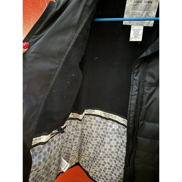 Eddie Bauer Women Large Puffer Goose Down Quilted Long Parka Jacket Coat Black - Picture 5 of 8